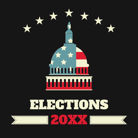 Capitol Building on Dark Background Elections 20XX Template