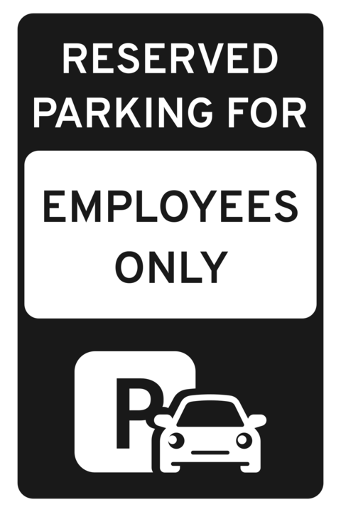 Black and White Reserved Parking Sign Template