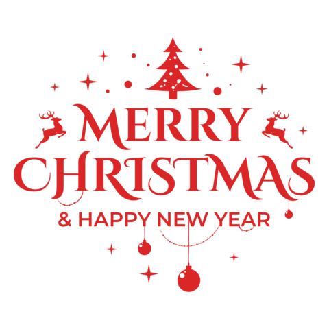 Red Font Merry Christmas Sign Template