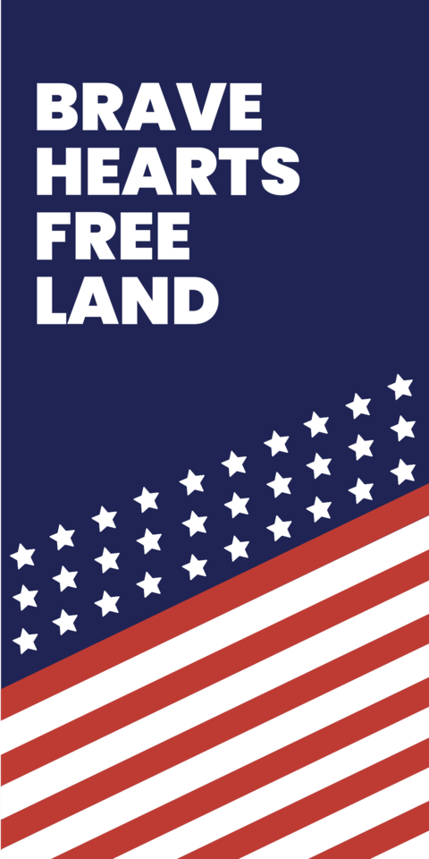Blue and Red Patriotic Motivational Sign Template