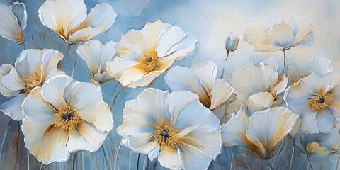 White and Yellow Beatiful Floral Sign Template