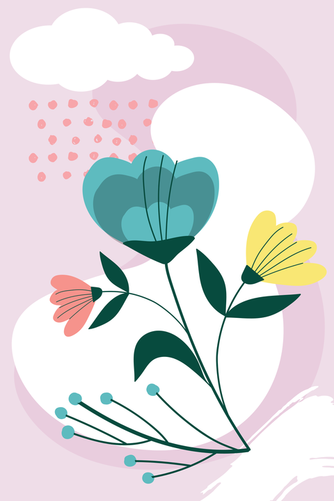 Artistic Pastel Colored Flower Sign Template