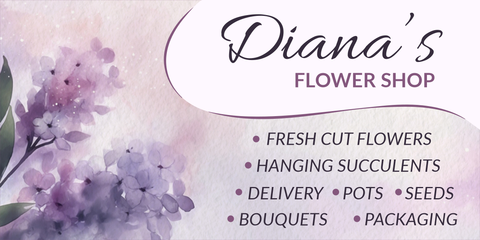 Flower Shop With Offered Products and Services Sign Template