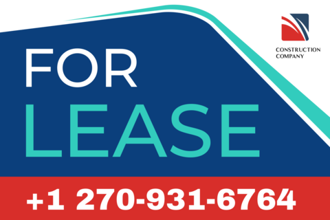 For Lease Red and Blue Company Logo Property Template