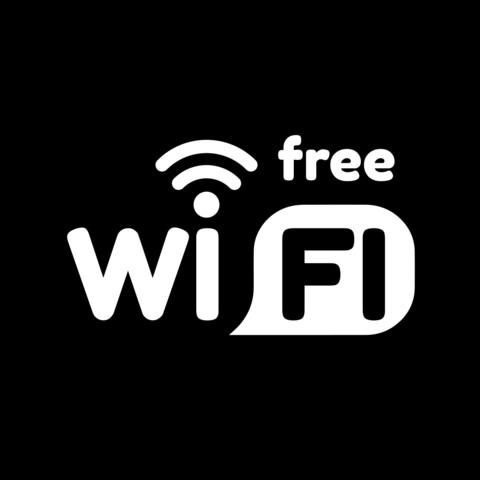 Black and White Free WiFi Connection Icon Sign Template