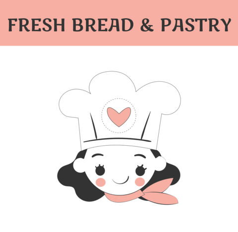 Pink Fresh Bread and Pastry Sign Template