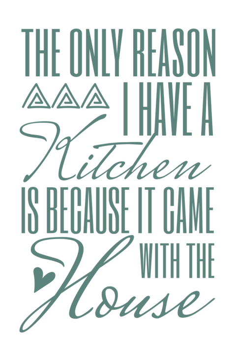 Funny Kitchen Saying in Turquoise Sign Template