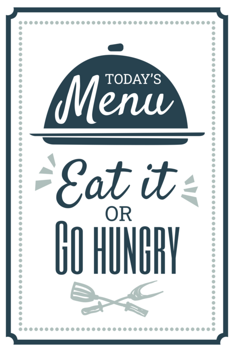 Eat It Or Go Hungry Funny Food Menu Illustrated Template