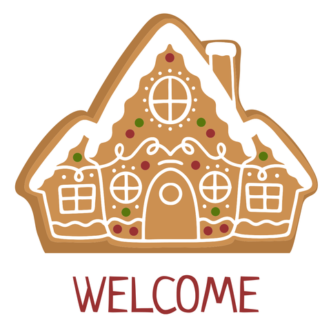 Welcoming Gingerbread House Sign Template