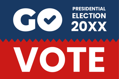 Red and Blue Presidential Election Sign Template