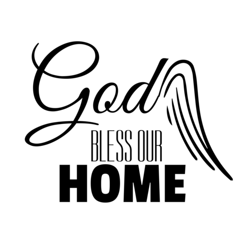 God Bless Our Home Black and White Sign Template