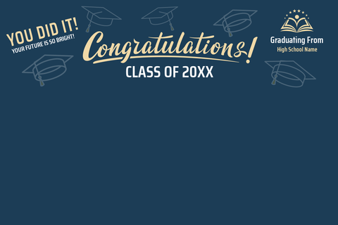 Blue-Themed Graduation Sign Template