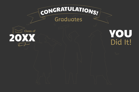 Student Outlines on a Black Graduation Template