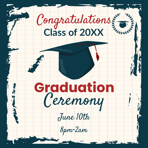 Graph Paper Print Graduation Sign Template