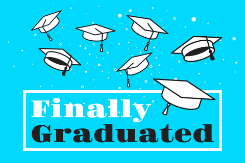 Student Caps in the Air Graduation Sign Template