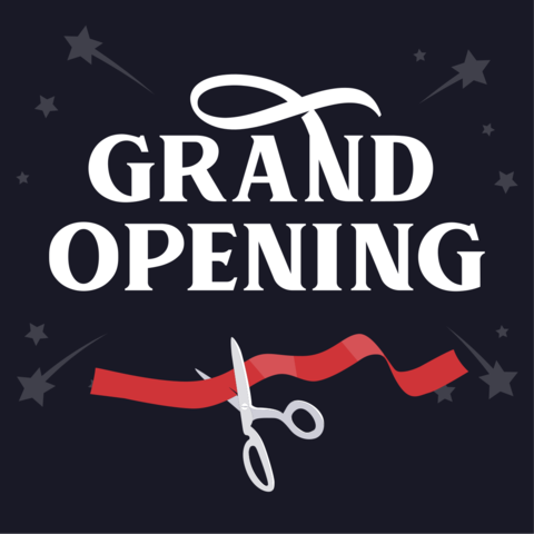 Ribbon Cutting Illustration Grand Opening Sign Template
