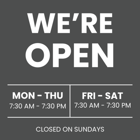 Gray and White Business Hours Sign Template