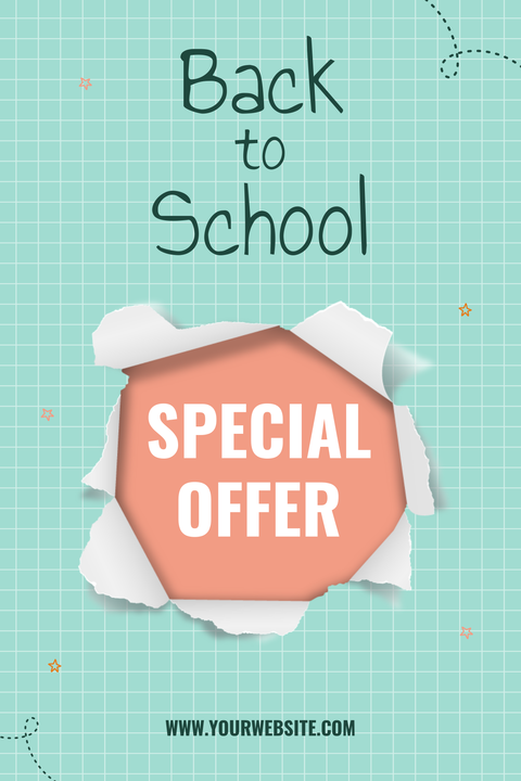 Green Checkered Back to School Special Offer Template