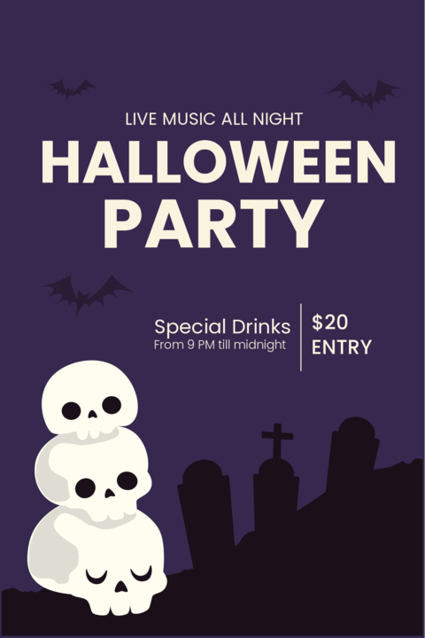 Halloween Party Promotional Sign Template