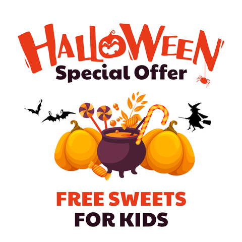 Pumpkins and a Cauldron Halloween Special Offer Template