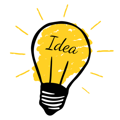 Hand Drawn Glowing Light Bulb Icon Have Idea Sign Template
