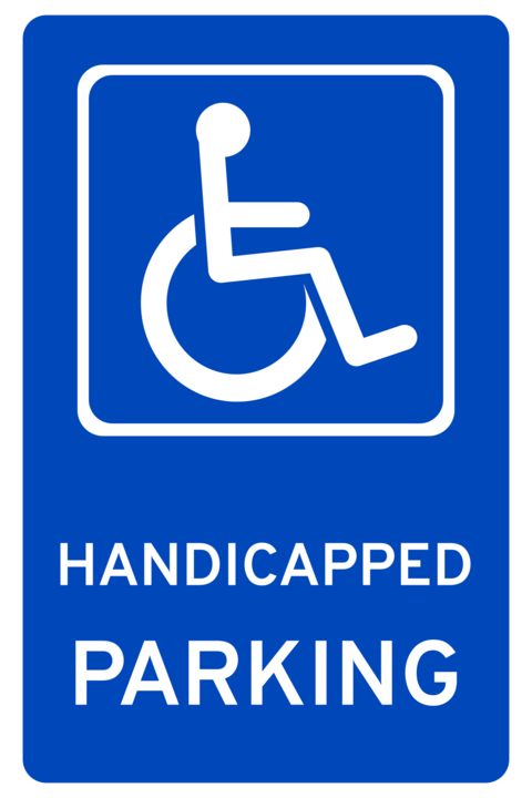 Blue and White Handicapped Parking Sign Template