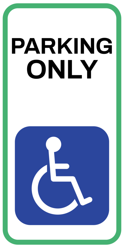 Handicap Parking Only Portrait Framed Sign Template