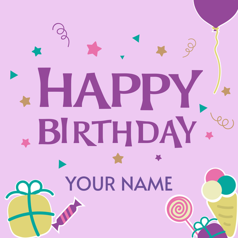 Lilac-Themed Birthday Sign Template