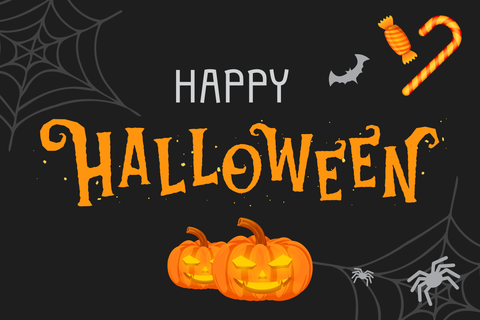 Black and Orange Halloween Sign Template
