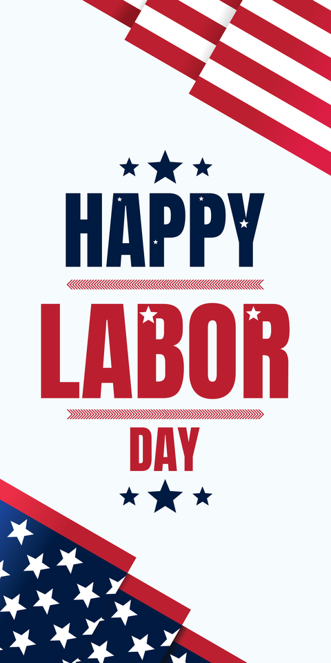 Decorative Stars and Stripes Labor Day Sign Template