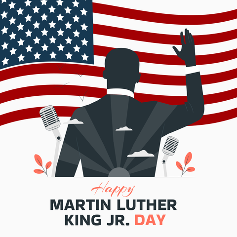 US Flag-Themed Happy Martin Luther King Day Sign Template