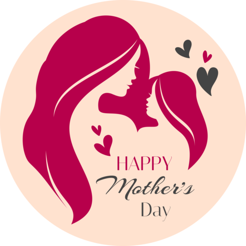 Mother and Daughter Silhouettes for Mother's Day Template