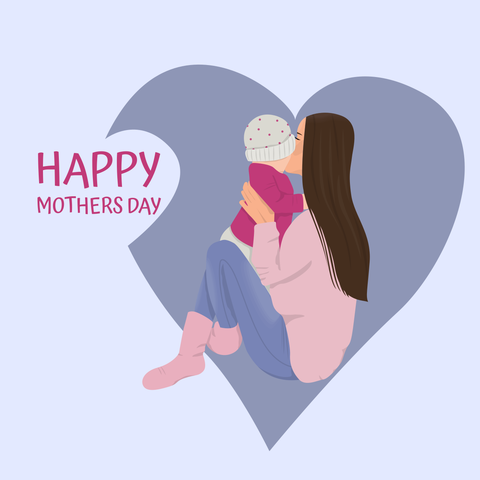 Violet-Inspired Illustrated Mothers Day Template