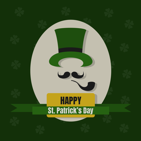 Clover-Patterned Happy St. Patrick's Day Sign Template