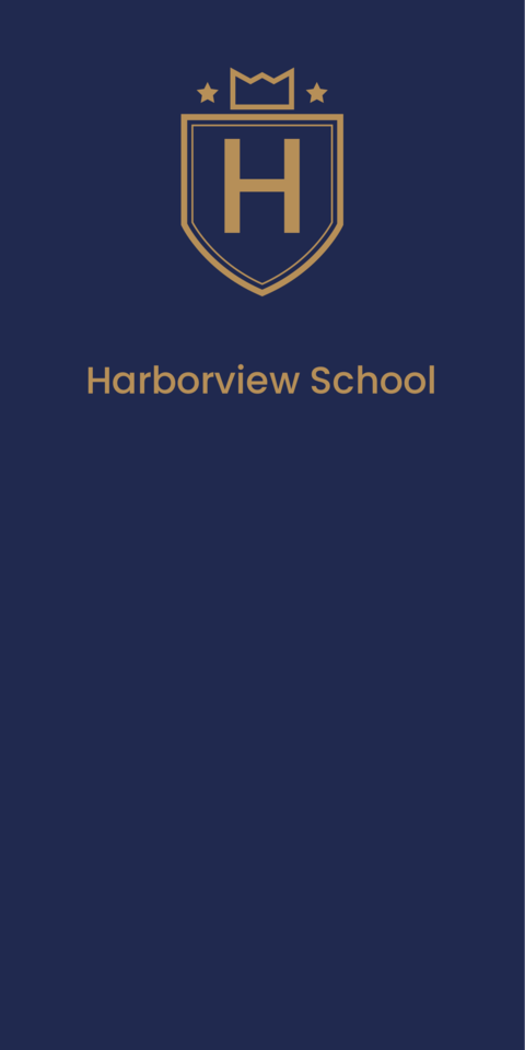 Dark Blue and Gold School Logo Sign Template