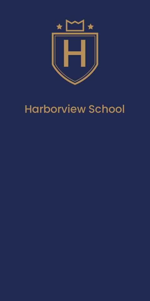 Dark Blue and Gold School Logo Sign Template