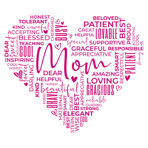 Textual Heart-Shaped Mother's Day Sign Template