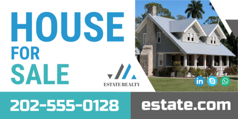 Estate Realty House For Sale Property Sign Template