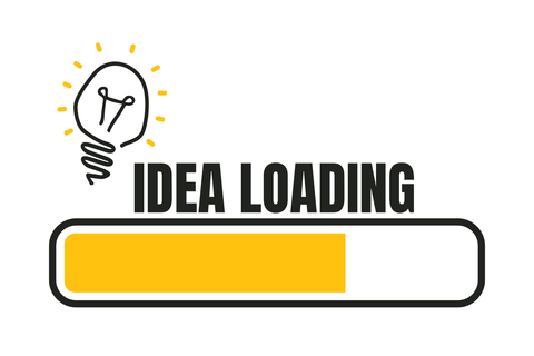 Creative Idea Light Bulb and Loading Bar Symbol Template