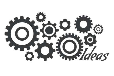 Ideas Black and White Gears Sign Template