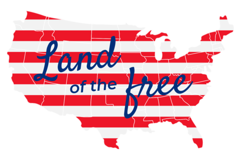 Striped Map of America With a Quote Sign Template
