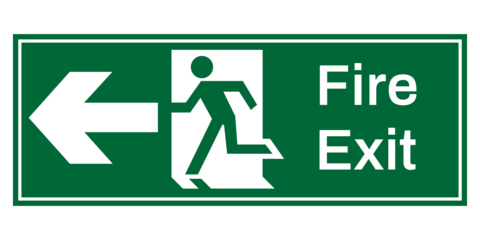 Green and White Fire Exit Sign Template