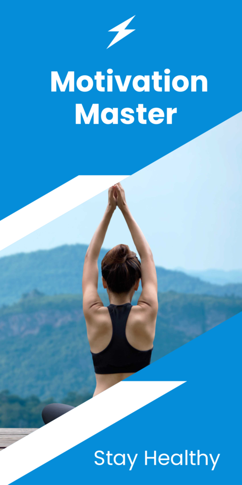 Inspiring Motivation Master With Woman's Image Sign Template