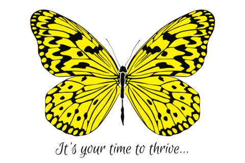 Black and Yellow Butterfly With a Quote Sign Template