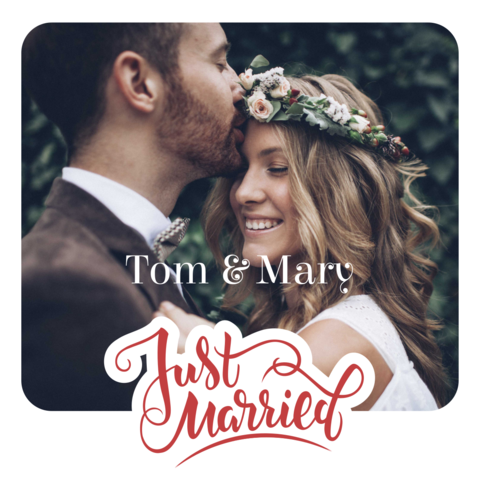 Happy Newlyweds Wedding Sign Template
