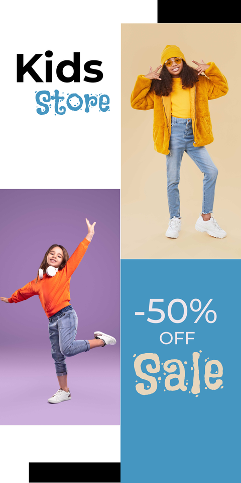 Collage Style Kids Store Sale Sign Template