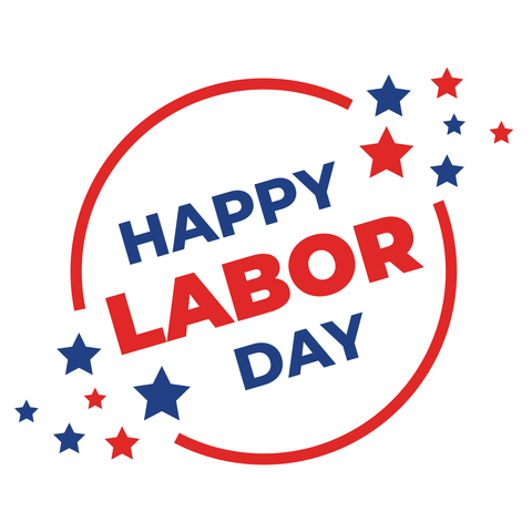 Blue and Red Stars on a Labor Day Sign Template