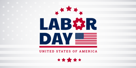 Labor Day Quote With the US Flag Background Sign Template
