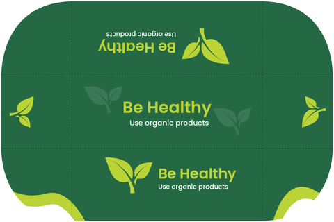 Leaf Logo With Brand Motto Green Table Cover Template