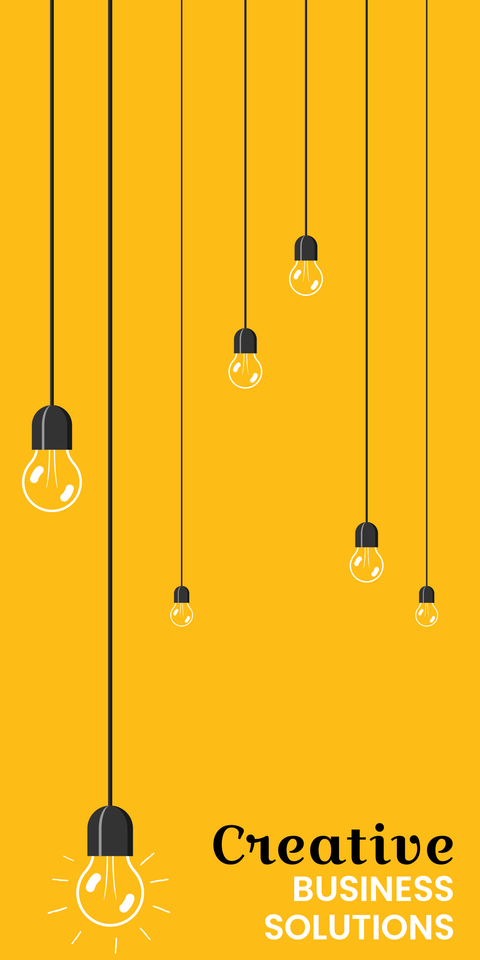 Light Bulb Illustrations Branding Table Runner Template